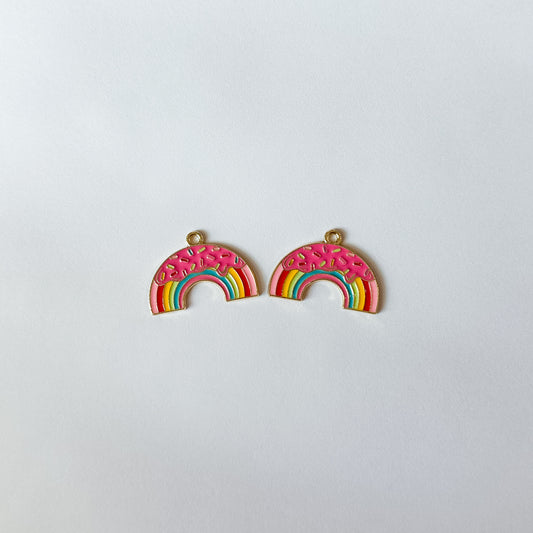 Donut Rainbow Enamel Earrings