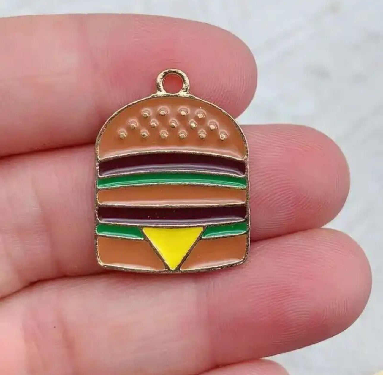 Burger Enamel Earrings