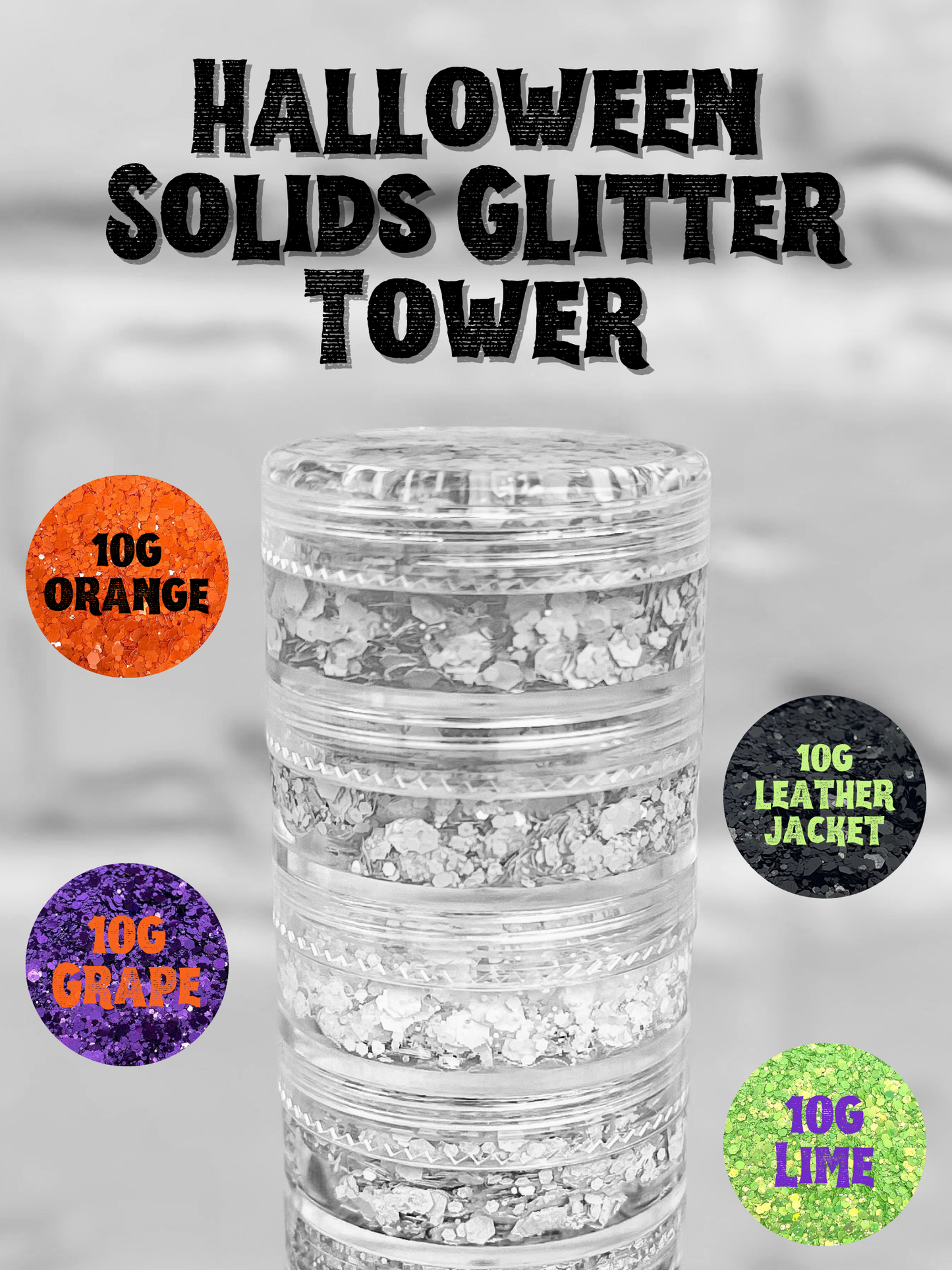 Halloween Solids Glitter Tower