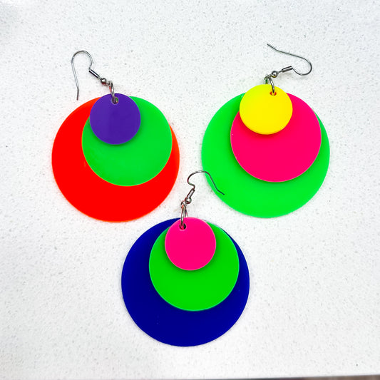Neon Disc Earrings