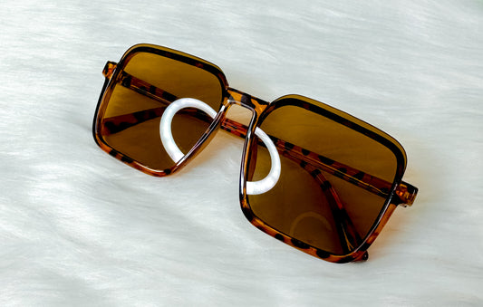 Kids Leopard Square Frame Sunnies